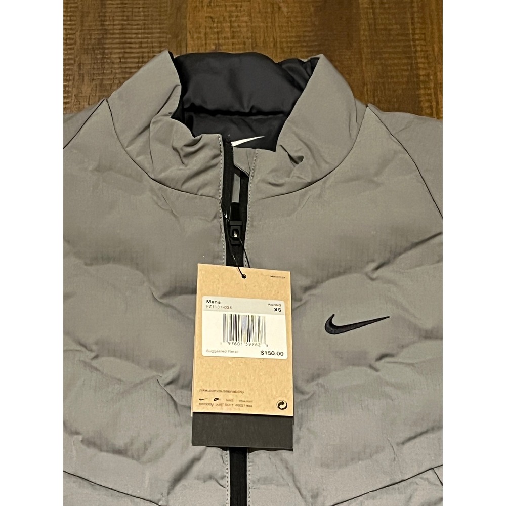Nike Running Division Men's Reflective Puffer Vest Black Swoosh XS - Picture 6 of 12